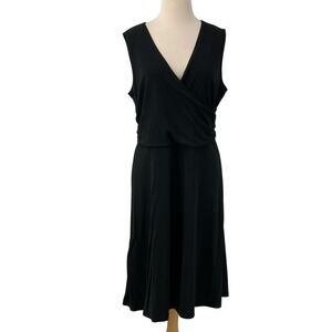Lands' End Elegant Black Sleeveless Midi Dress